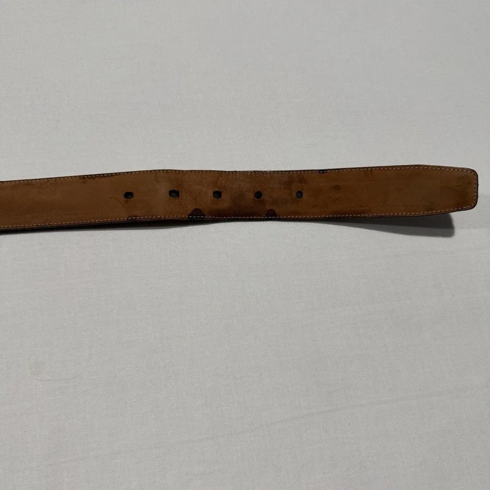 Mezlan Genuine Crocodile Leather Belt Size 34 Brown Made in Spain